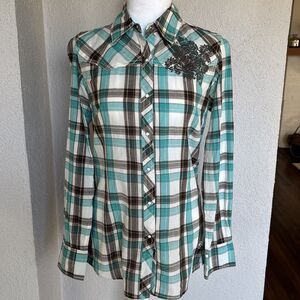 Ariat Cybil Fitted Snap Front Shirt, Size S